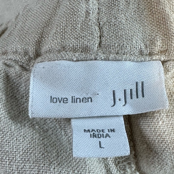 J. Jill Love Linen 100% Linen Wide Leg Drawstring Waist Size Large Cream - Picture 4 of 5